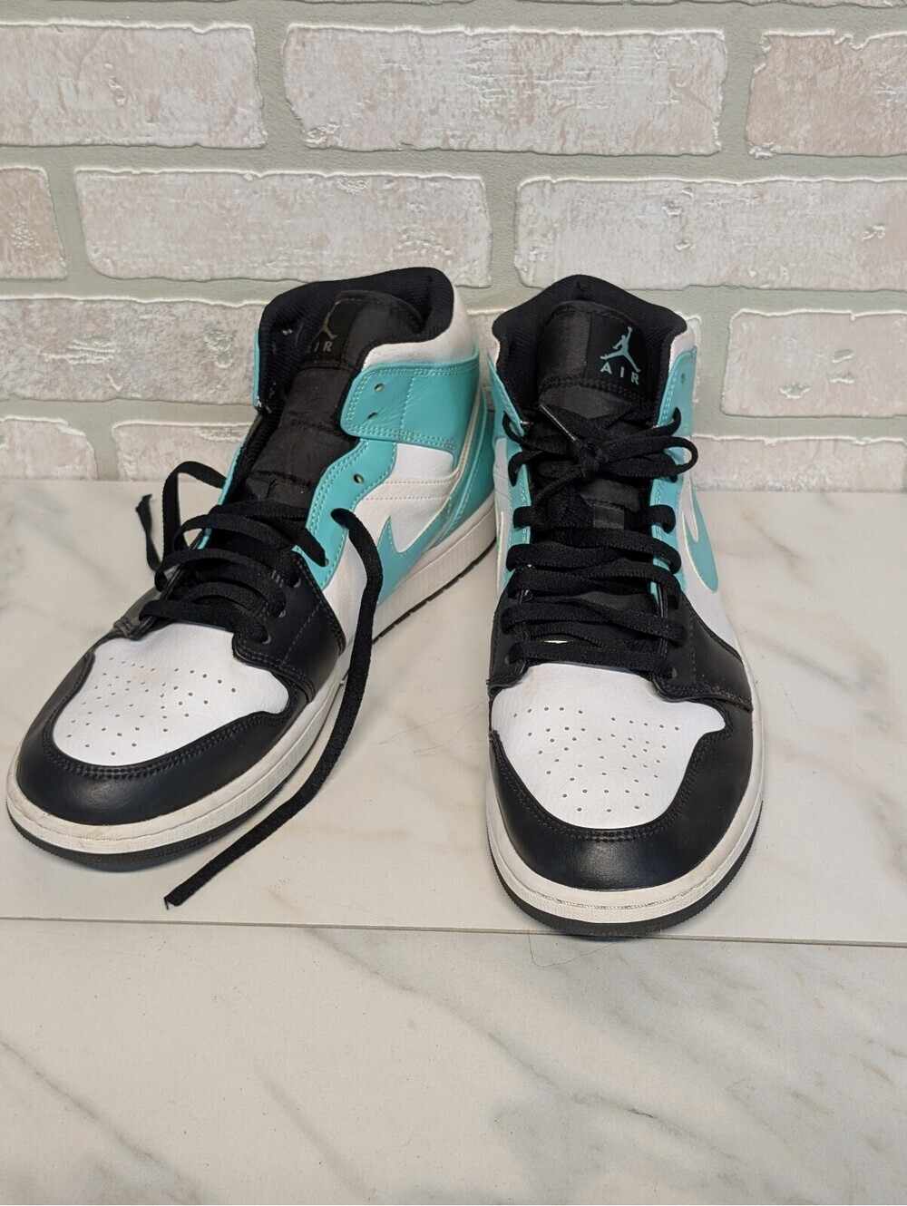 Nike Air Jordan 1 Mid White Black Turbo Green Size 12